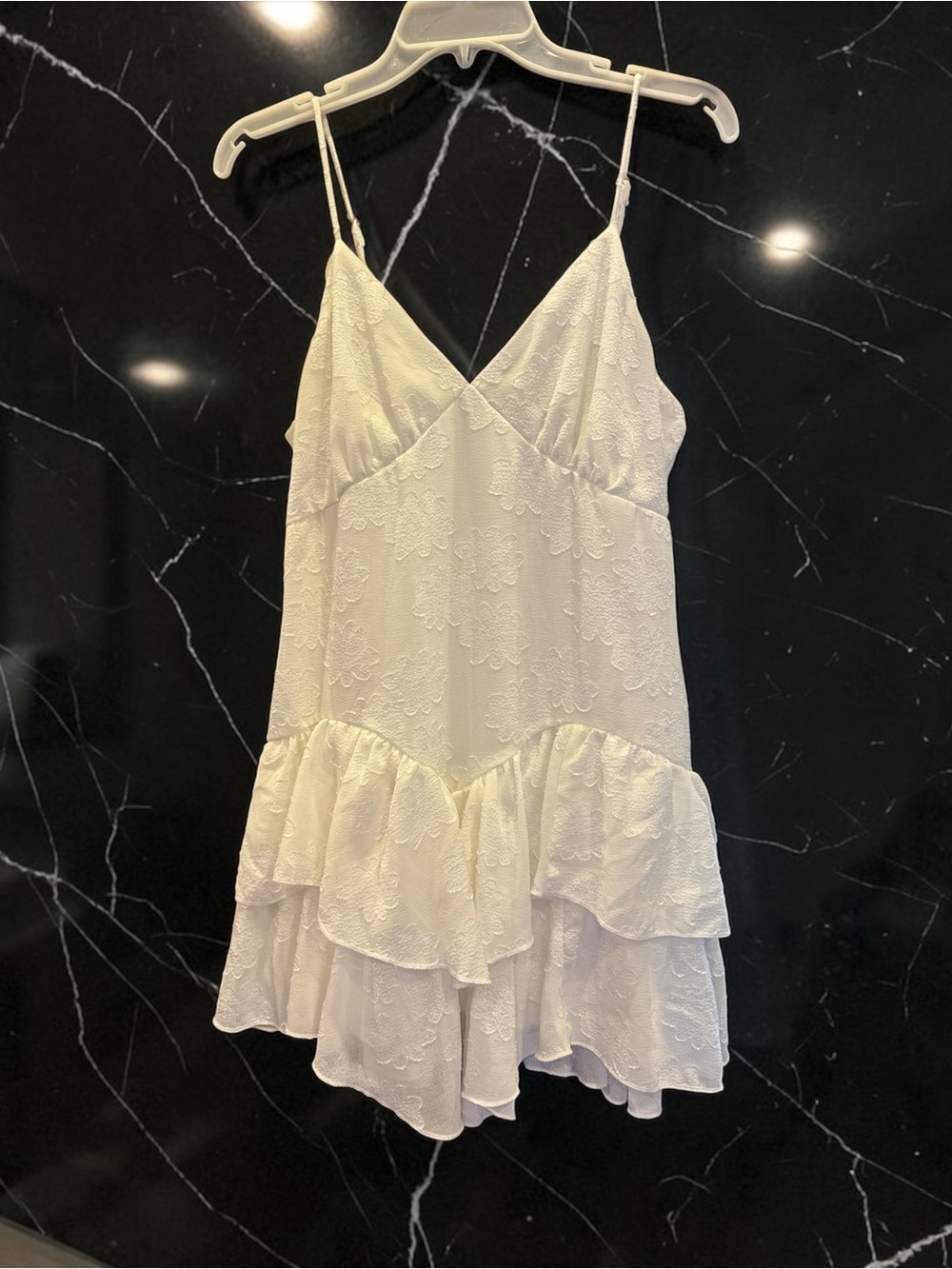 wild fable off-white Eyelet Tiered Ruffle Slip Dress - Picture 3 of 3